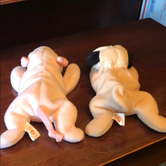 EUC Pig (Squealer) & Pug (Pugsly) Beanie Babies - Picture 5 of 15